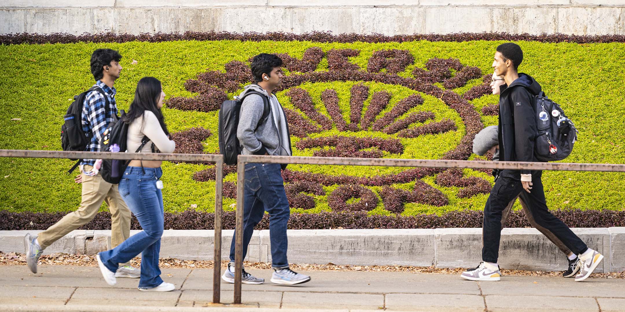 Students walking on campus